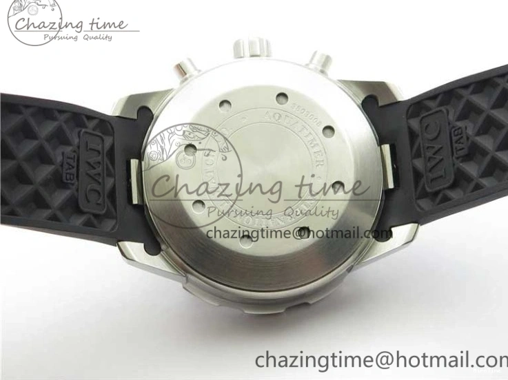 MIROTIME 0103 Aquatimer Chrono IW376702 SS BLS 1:1 Best Edition Black Dial on Black Rubber Strap A WellDesigned 7105